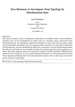 New Measures to Investigate Term Typology by Distributional