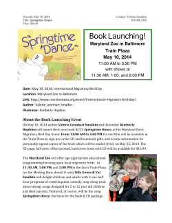 the press release. - The Maryland Zoo in Baltimore