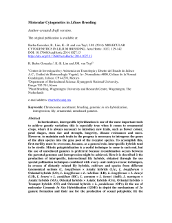 Molecular Cytogenetics in Lilium Breeding Author