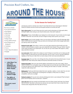August 2016 Newsletter - Precision Roof Crafters