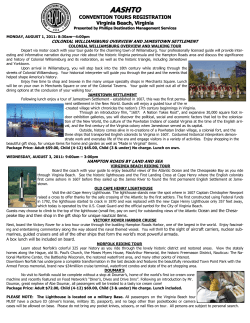 CONVENTION TOURS REGISTRATION Virginia Beach