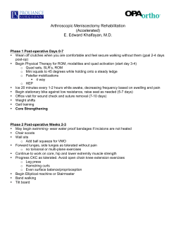 Arthroscopic Meniscectomy Rehabilitation (Accelerated) E. Edward