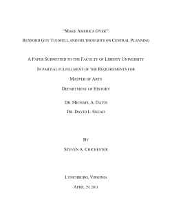 "Make America Over": Rexford Tugwell and his thoughts on Central