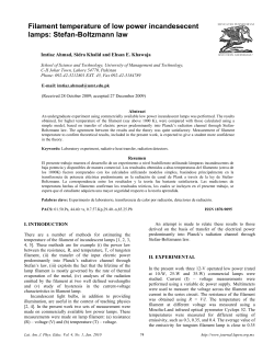 Filament temperature of low power incandesecent lamps: Stefan