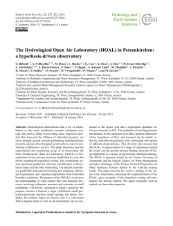 The Hydrological Open Air Laboratory (HOAL) in Petzenkirchen: a