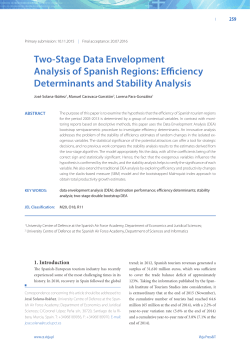 Two-Stage Data Envelopment Analysis of Spanish Regions
