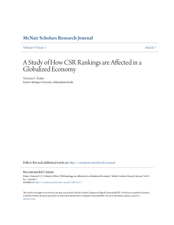 A Study of How CSR Rankings are Affected in a Globalized Economy