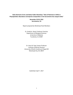 Delta Nutrients Forms and Ratios Public Workshop: "Role of
