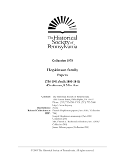 Hopkinson family - Historical Society of Pennsylvania