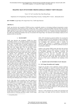 TRAFFIC SIGN INVENTORY FROM GOOGLE STREET VIEW IMAGES