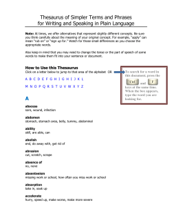Thesaurus of Simpler Terms and Phrases for