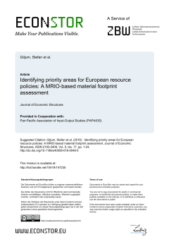Identifying priority areas for European resource policies