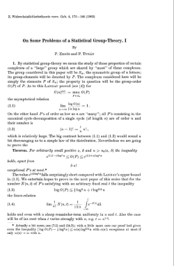 On Some Problems of a Statistical Group