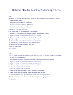 National Plan for Teaching Swimming criteria