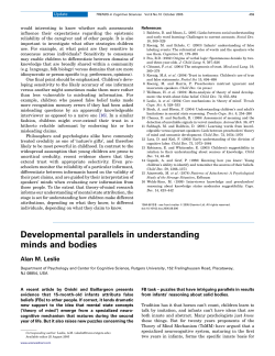 Developmental parallels in understanding minds and bodies