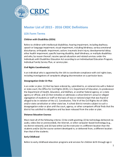 Master List of CRDC Definitions