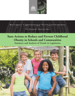 State Actions to Reduce and Prevent Childhood Obesity in Schools