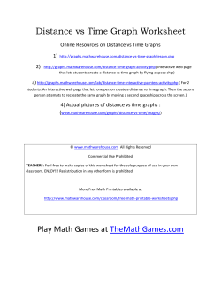 Distance vs Time Graph Worksheet