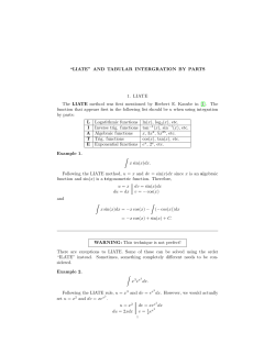 LIATE and tabular integration