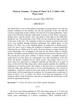 Postwar Trauma: `A Game of Chess` in T. S. Eliot`s The Waste Land