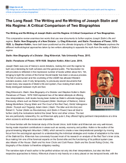 The Long Read: The Writing and Re-Writing of Joseph Stalin and