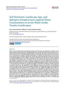 Soil Nutrients, Landscape Age, and Sphagno