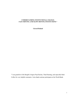 1 UNDERSTANDING INSTITUTIONAL CHANGE: FAST