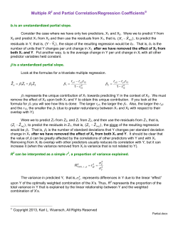 Multiple R2 and Partial Correlation/Regression Coefficients