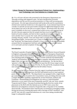 RCEM QIP example - Royal College of Emergency Medicine