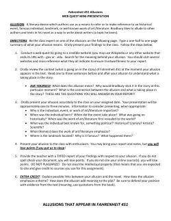 Fahrenheit 451 Allusion Web Quest