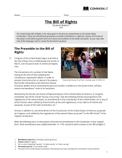 CommonLit | The Bill of Rights