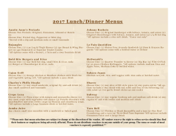 Current Lunch/Dinner Menu