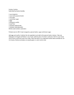 Snickers Cookies Submitted by Sandra Sendtko 1 cup margarine 1