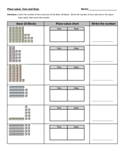 Base-10 Blocks Place-value chart Write the number
