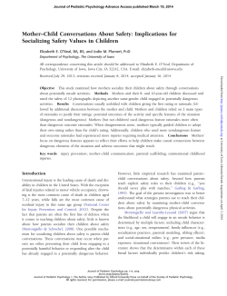 Mother&ndash;Child Conversations About Safety