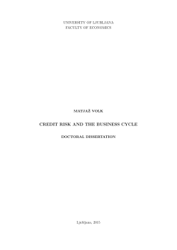credit risk and the business cycle