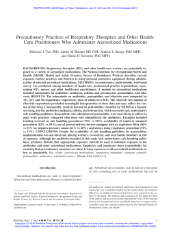 Care Practitioners Who Administer Aerosolized