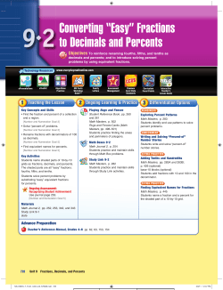 Converting &ldquo;Easy&rdquo; Fractions to Decimals and