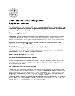 CSU International Programs Applicant Guide