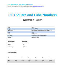 E1.3 Square and Cube Numbers