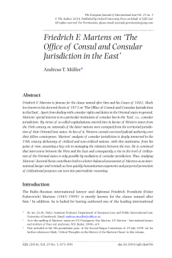 Friedrich F. Martens on `The Office of Consul and