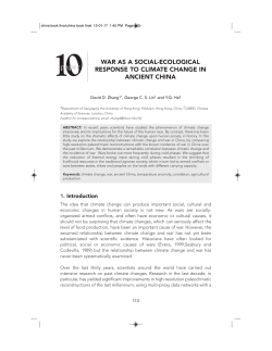 Paper 10: War as a Social-Ecological Response to