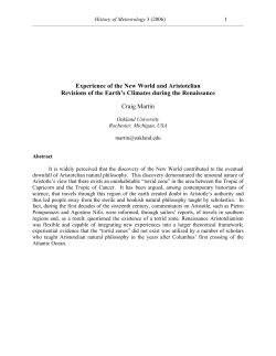 Experience of the New World and Aristotelian Revisions of the