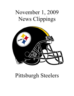 November 1, 2009 News Clippings Pittsburgh Steelers