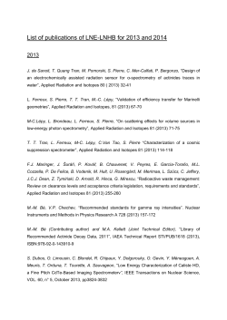 List of publications of LNE-LNHB for 2013 and 2014