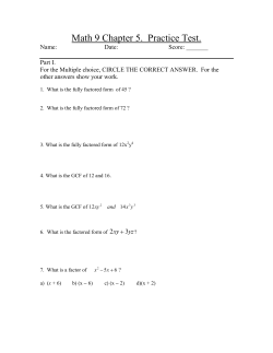 Math 9 Chapter 5