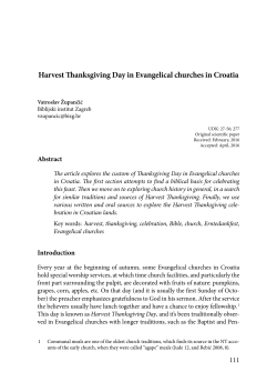 Harvest Thanksgiving Day in Evangelical churches in Croatia