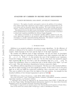 Analysis of Carries in Signed Digit Expansions