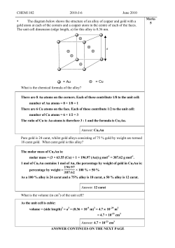 CHEM1102 2010-J-6 June 2010 &bull; The diagram below shows the