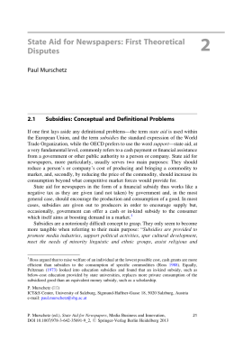 State Aid for Newspapers: First Theoretical Disputes